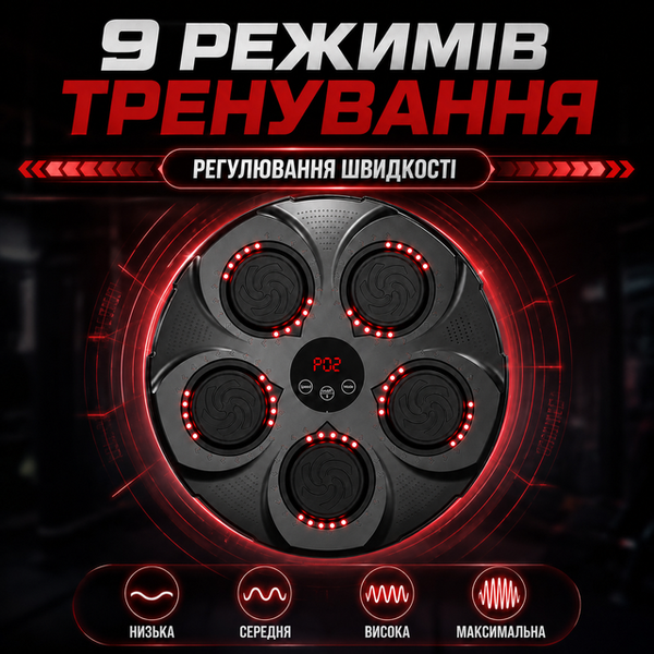 Настінна музична боксерська мішень дитячий інтерактивний тренажер для боксу груша для ударів та реакції  з рукавичками  2018861TN фото