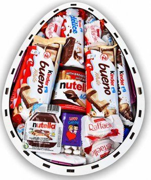 Солодкий подарунковий набір бокс Kinder Surprise з нутелою та цукерками 1047 фото