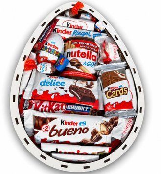 Подарунковий набір бокс Kinder для коханої з нутелою та цукерками 1005 фото