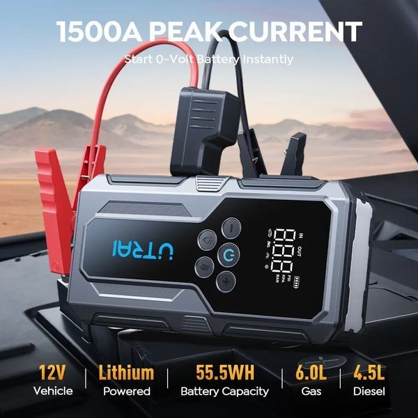 Пусковий автомобільний пристрій UTRAI Jstar 9 1500А / 15000mAh з компресором 0000000497 фото