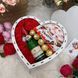 Подарунковий набір бокс серце з цукерками та мильними трояндами для коханої 1254 фото 4