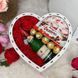 Подарунковий набір бокс серце з цукерками та мильними трояндами для коханої 1254 фото 2