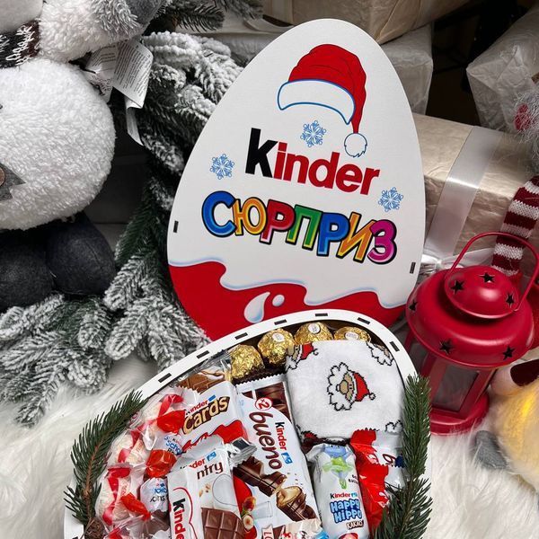 Подарочный набор бокс kinder новогодний с конфетами сладкий подарок 1139 фото