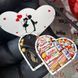 Подарочный сладкий набор бокс двойное сердце для него с кожаным кошельком ремнем и конфетами 1247 фото 5