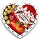 Сладкий бокс сердечко с конфетками Ferrero чашкой и мыльными розами 1167 фото 1